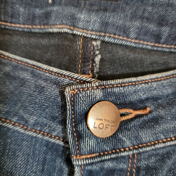 Ann Taylor LOFT Women's Jeans Size 6 Blue Denim Zipper Bottoms NO SIZE TAG - Picture 10 of 11